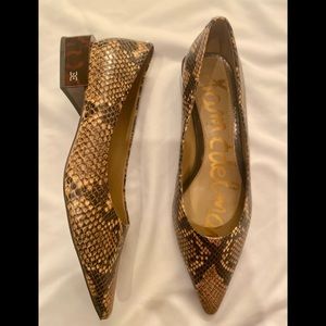 Snake Print Leather Flats